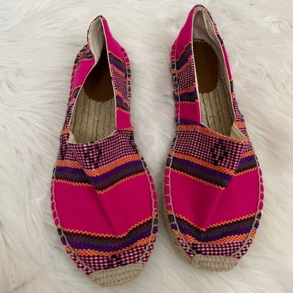 J Crew Pink Woven Southwestern Espadrille Slip On Style 8 - Picture 1 of 5